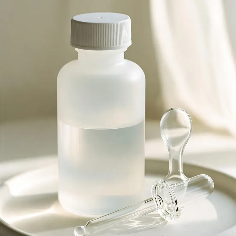 Bottle of 5% minoxidil topical solution with glass dropper applicator
